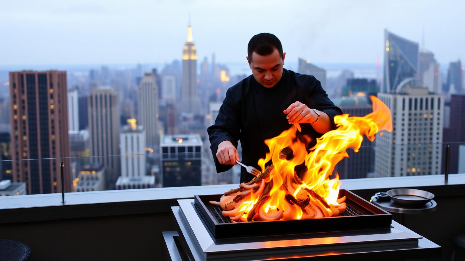 Private hibachi chef performing hibachi in New York